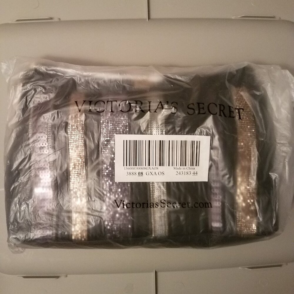 NWT NBU Victoria's Secret Glitter Mesh Pouch